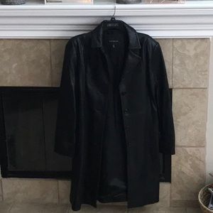 Black Leather Trench Coat
